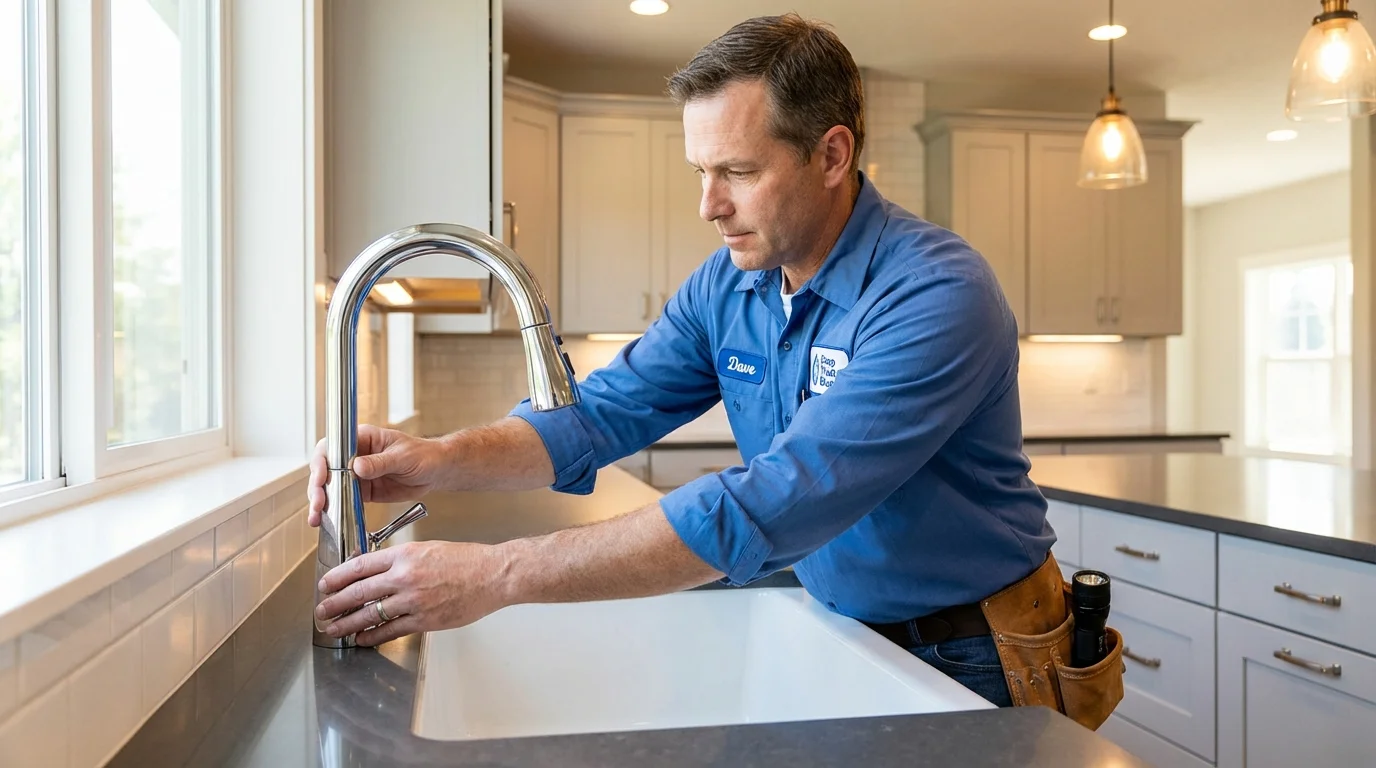 Kitchen faucet installation by Johns Plumbing LLC in Cross Plains